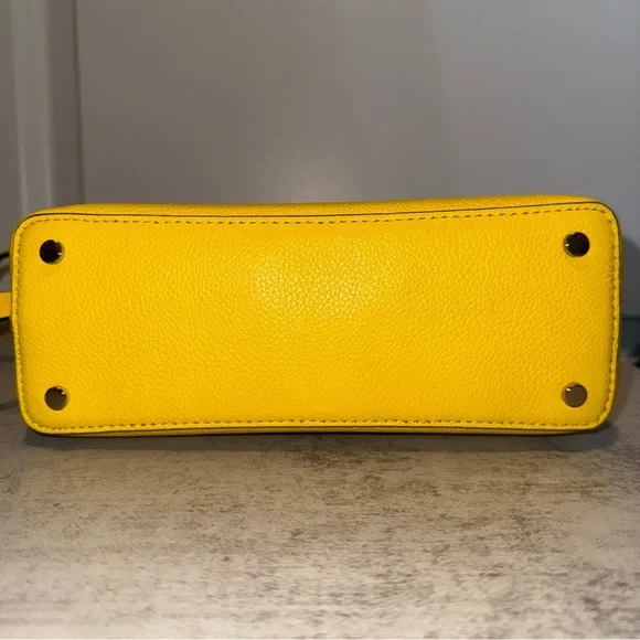 Kate Spade Margaux Satchel in Yellow Pebbled Leather - Picture 5 of 10